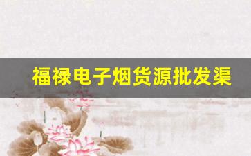 福禄电子烟货源批发渠道大揭秘